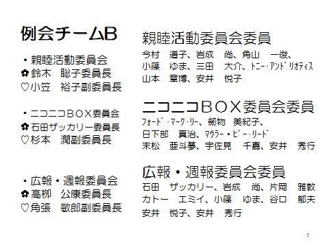 例会チームB