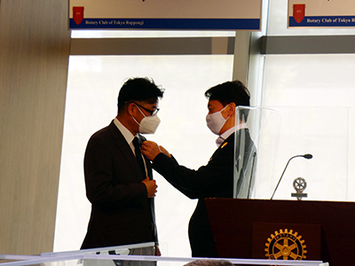 池田泰義さん入会式