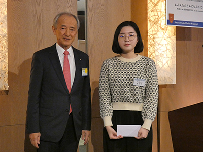 米山奨学生、金秀彬（キムスビン）さん